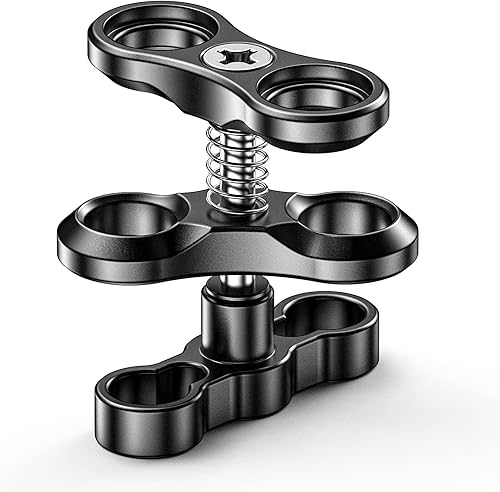 Seafrogs - Brazo de cámara de buceo subacuático de 1 pulgada, almeja de bola submarina estándar negra, para fotografía subacuática, sistema de luz