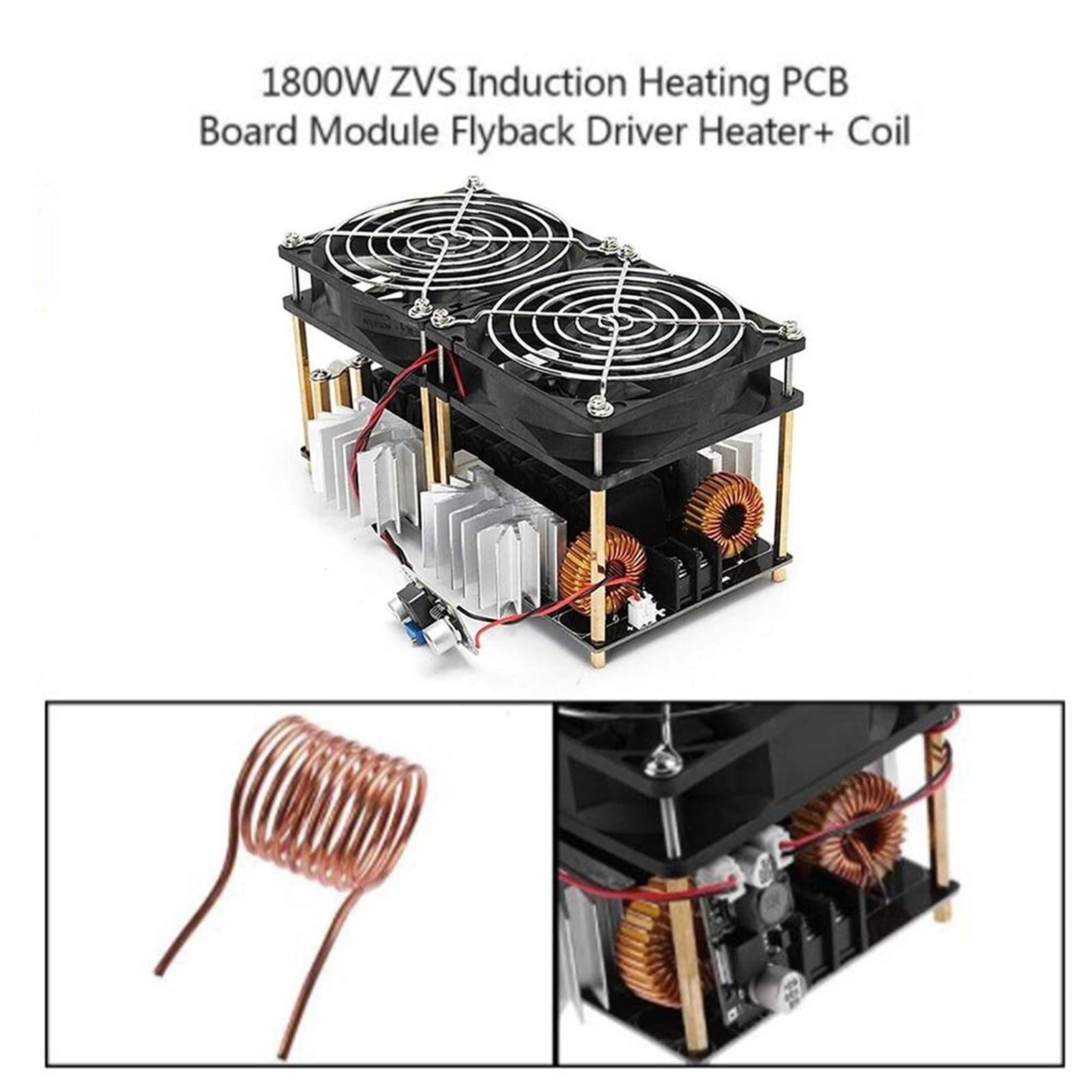 2500W ZVS nagrzewnica indukcyjna maszyna PCB moduł tablicy sterownik Flyback interfejs wentylatora chłodzącego W/cewka,Seria Termiczna