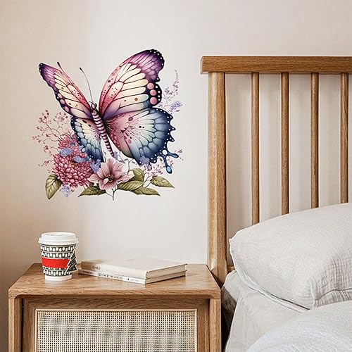 Miniatura 6 de 5 hojas de calcomanías autoadhesivas para tapa de inodoro, hojas y flores verdes, calcomanías para la pared del baño, calcomanía decorativa para