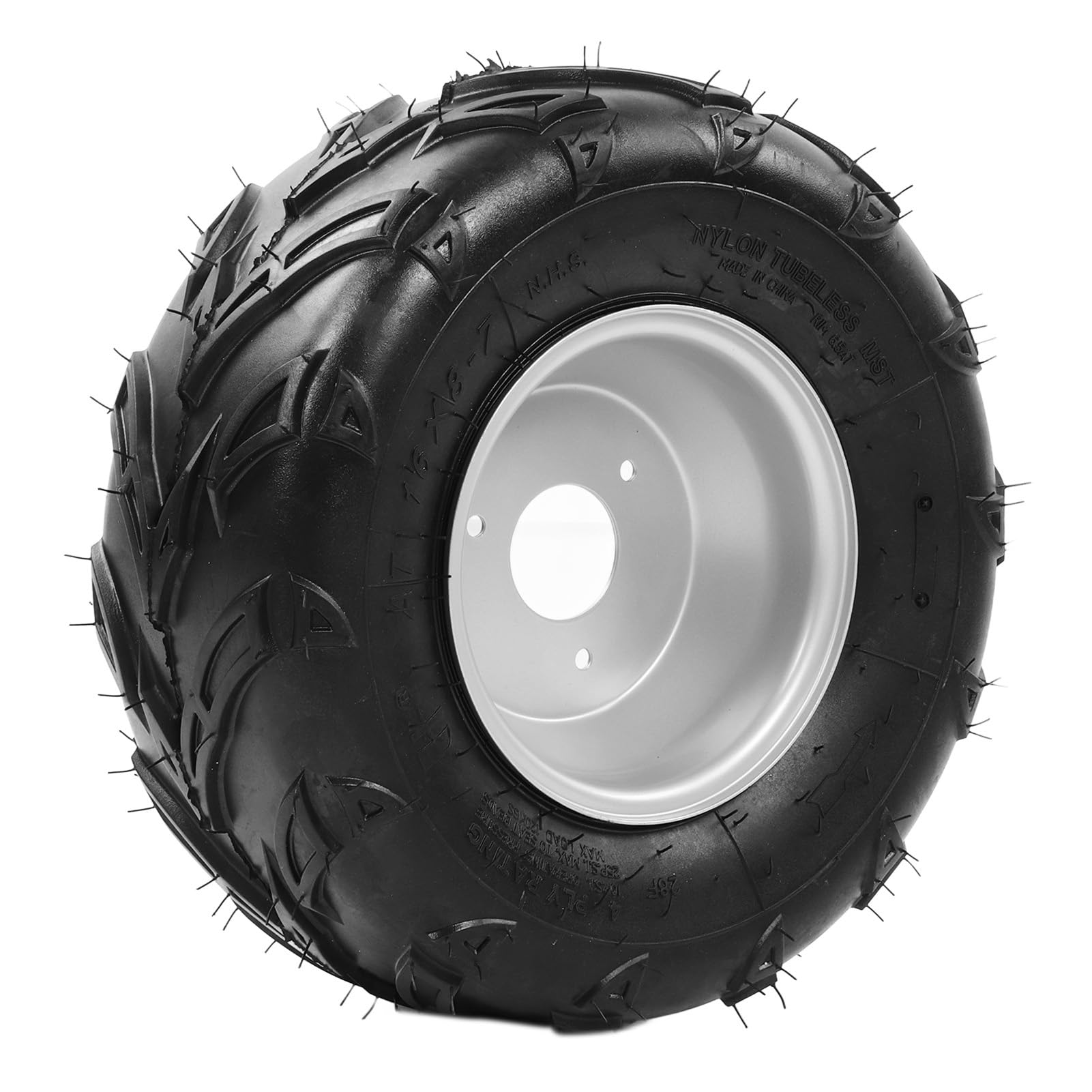Reifen mit Nabe 16 Zoll für ATV UTV Go Kart Gartenwagen, integrierter Ersatzreifen mit robuster Metallkonstruktion für sicheres Fahren, stabile Performance auf unebenem Gelände, einfache Montage ohne