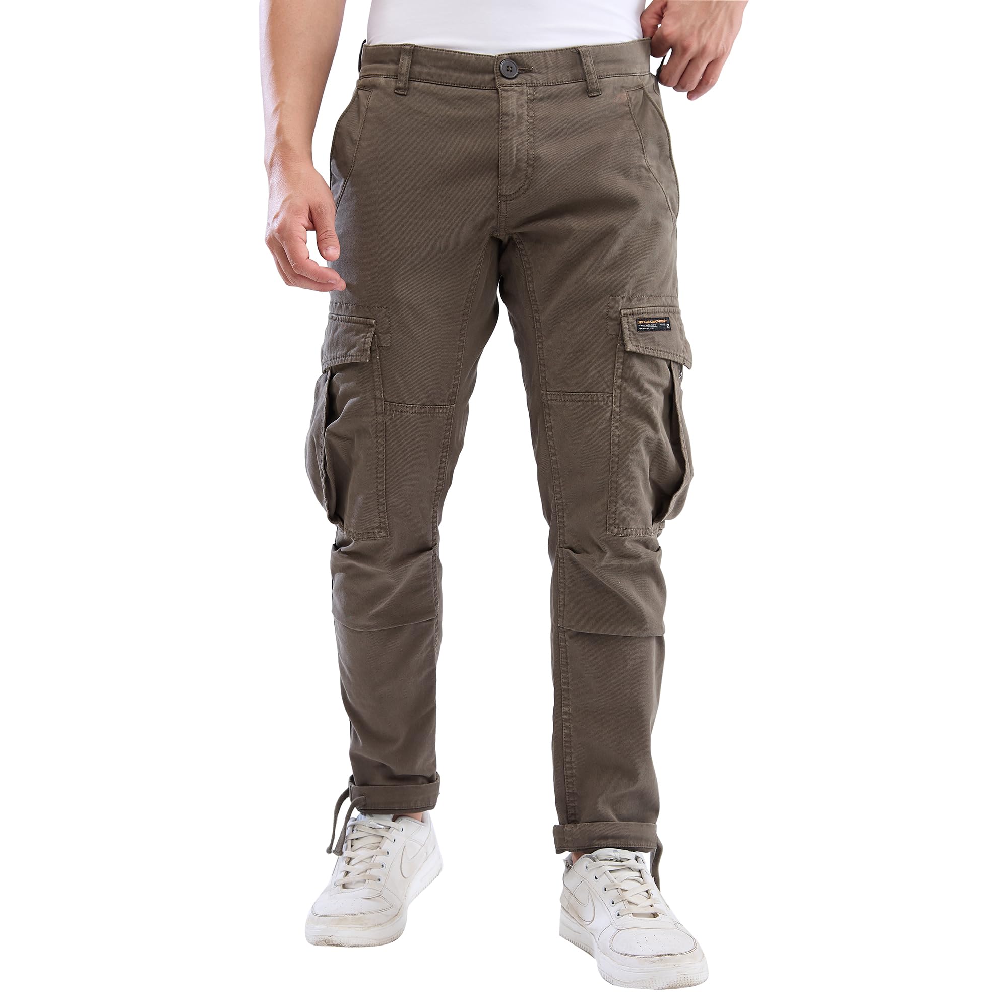 spykar Men Mid Rise Khaki Regular Fit Cargo-picture-40