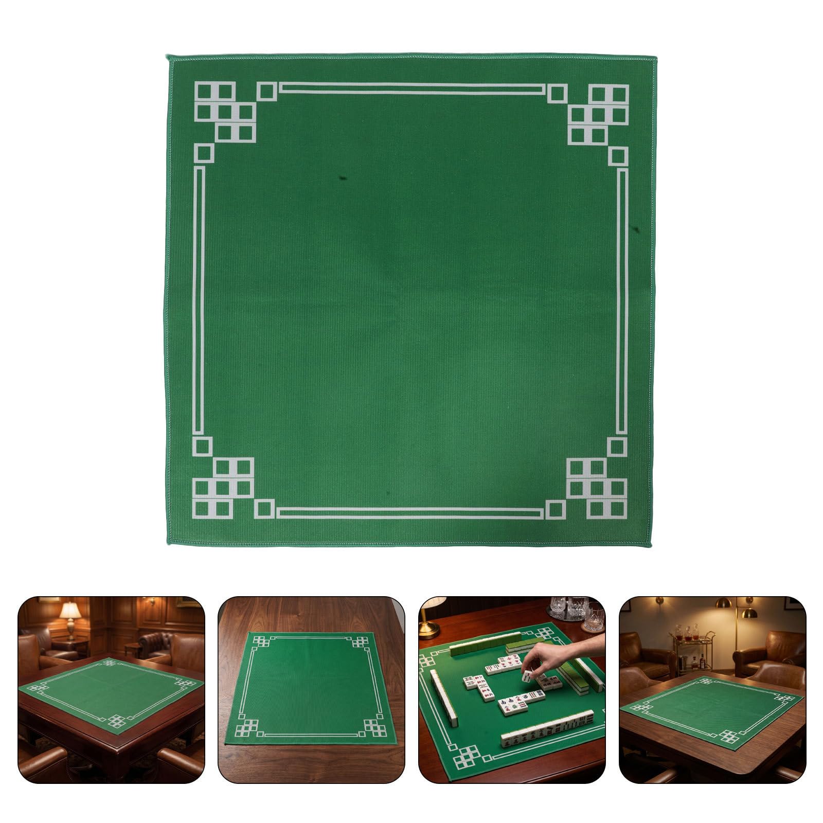 Tapis de Mahjong Carré Antidérapant 2 Pièces, Crystal Velvet pour Table