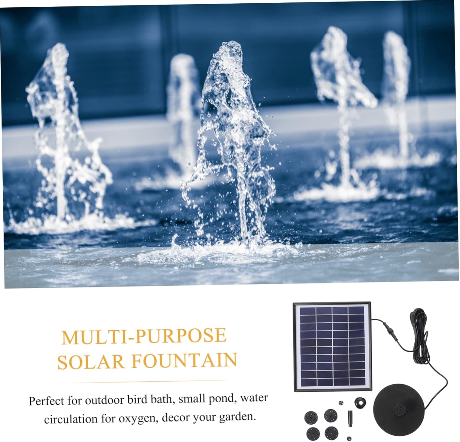 TOYANDONA H Solar Fountain Pump Solar Water Fountain Decorative Sprinkler for Garden