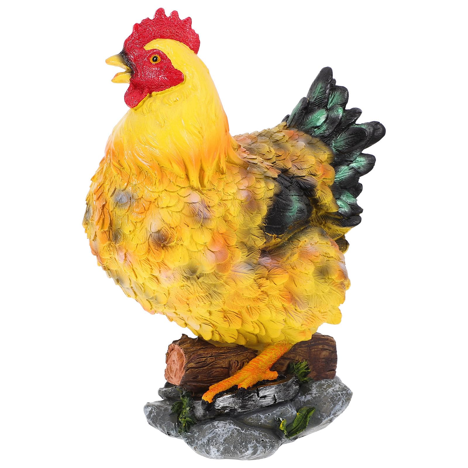 Poule en résine résistante pour embellir un jardin sans entretien