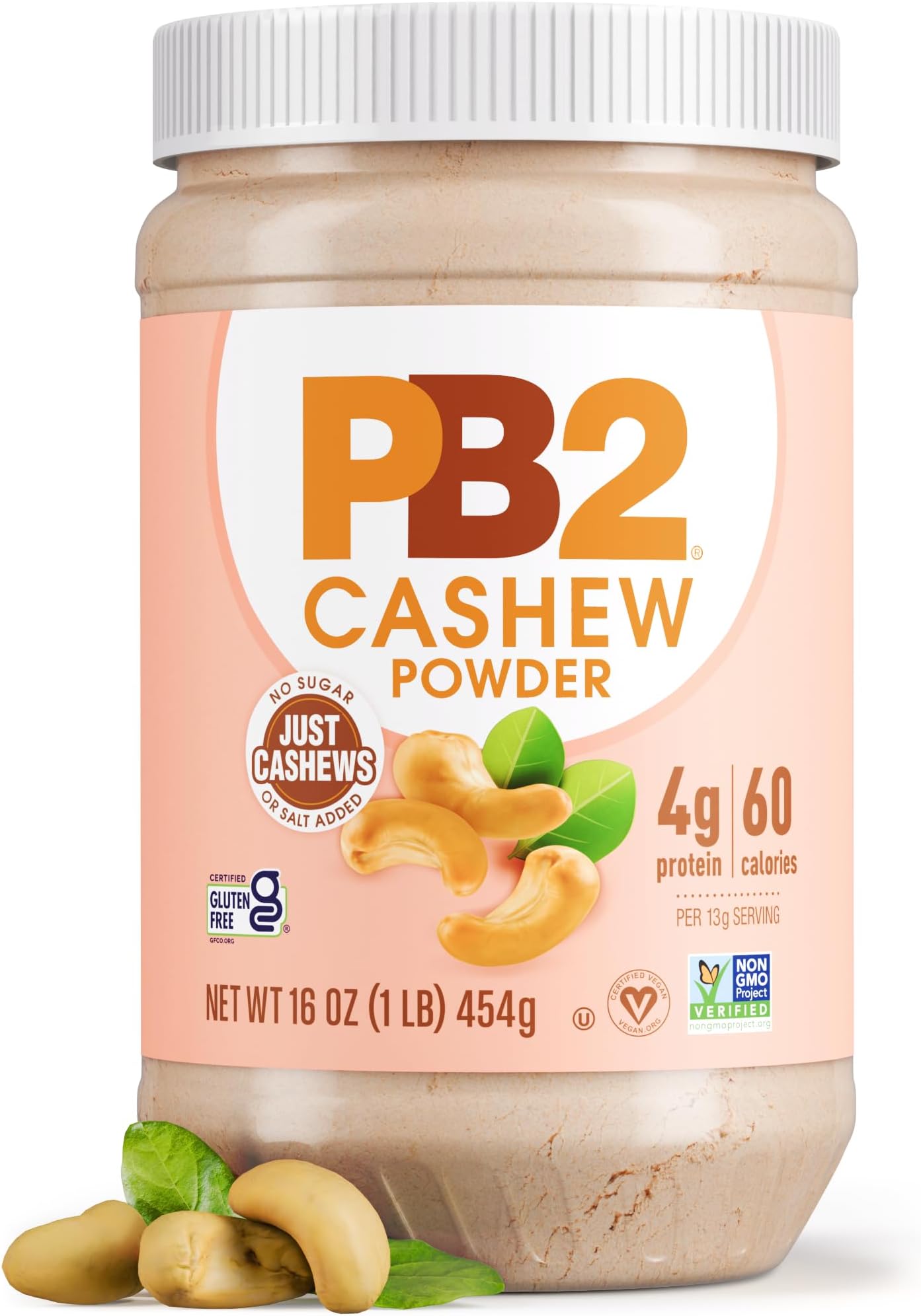 PB2 Powdered Cashew Butter - Cashew Powder with No Added Sugar or Salt [1lb Jar]