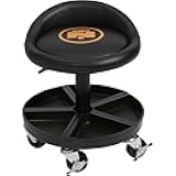 Northern Tool + Equipment 15 1/2in. XL Series Roller Seat with Tool Tray - Steel, 400-Lb. Capacity, 19 11/16 to 24 13/32in. Seat Height
