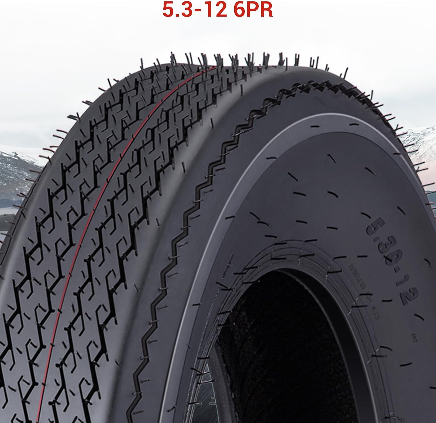5.30-12 Trailer Tires Heavy-Duty Radial 2-Pack - 6-Ply Load Range C, 475 lbs Capacity @ 80 PSI, All-Weather Deep Tread for Utility, Boat, Camper & Cargo Trailer Replacement