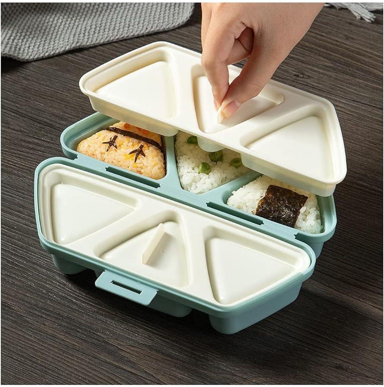 Onigiri Mold Triangle Sushi Mold 6 at Once Cavity Press Onigiri Rice Balls Non-stick Maker Tools For Seaweed Rice Balls Sushi Musubi