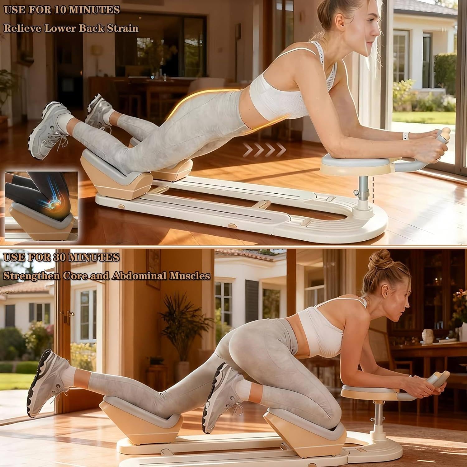 Spine Twist & Stretch Trainer for Home Gym - Spinal Support Machine with Phone Holder for Abdominal Workout, Waist Toning And Leg Stretching Waist Toning And Leg Stretching