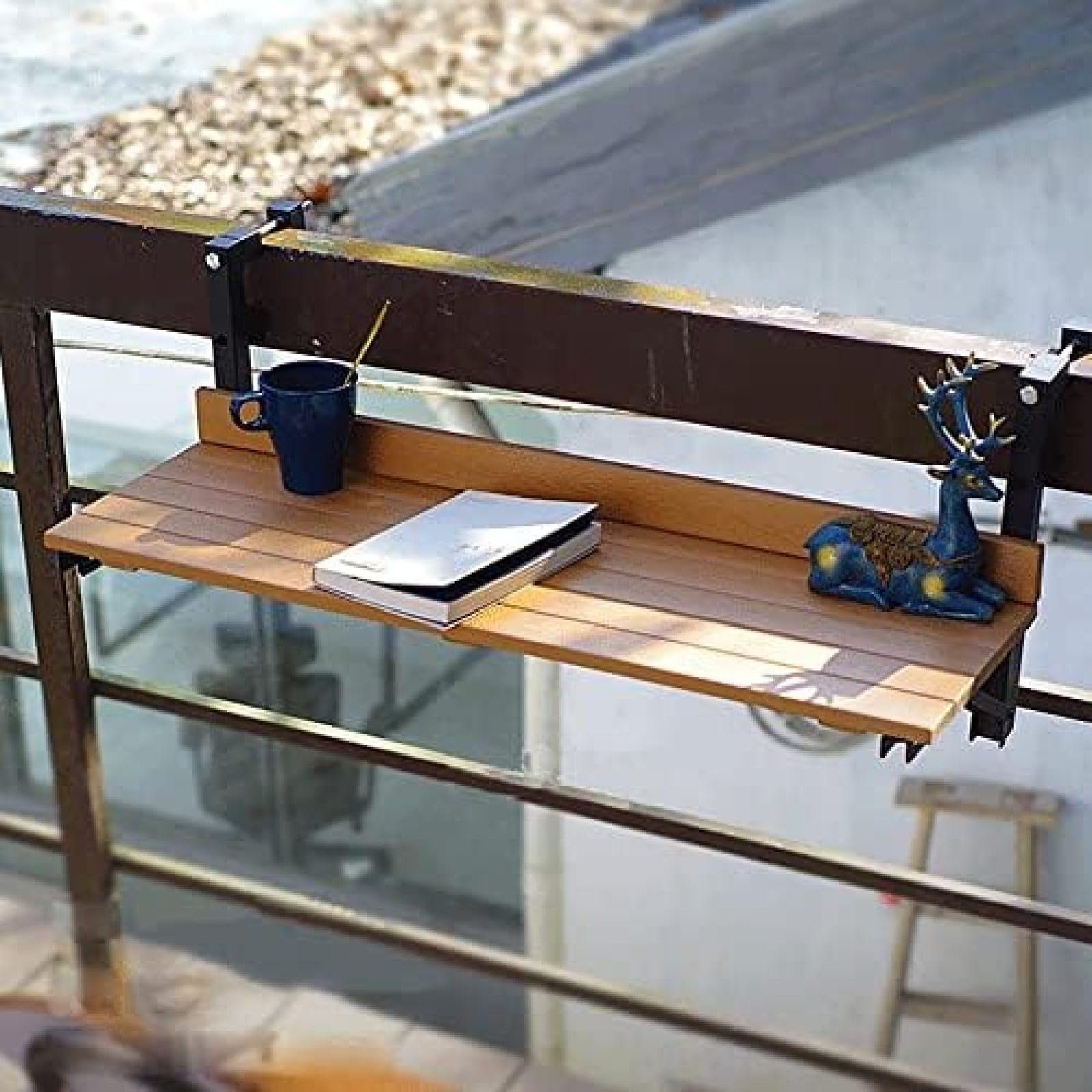 Balkonowy Stolik Barowy Na Balustrady, 80*26cm/31,4*10,2 Cala, Drążek Balkonowy, Stół Balkonowy Wiszący, Składany Stolik Na Zewnątrz, Wiszące Stoły Relingowe Na Pokład, Stoliki Boczne Montowane Na
