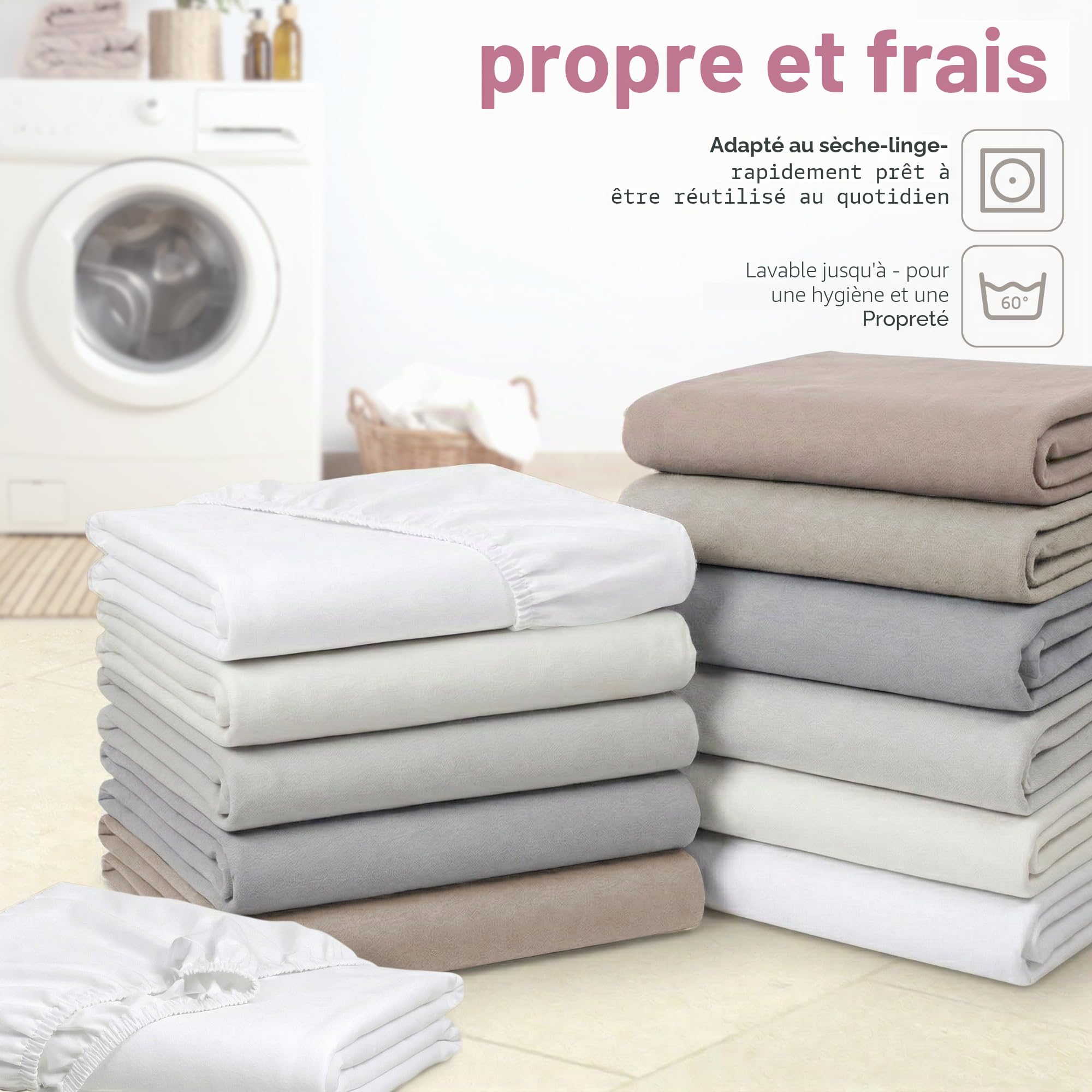 Drap–housse jersey babybay deluxe double pack adapté aux modèles Maxi, Midi, Boxspring, Comfort et Comfort Plus, blanc, 89 x 50 cm (pack double)