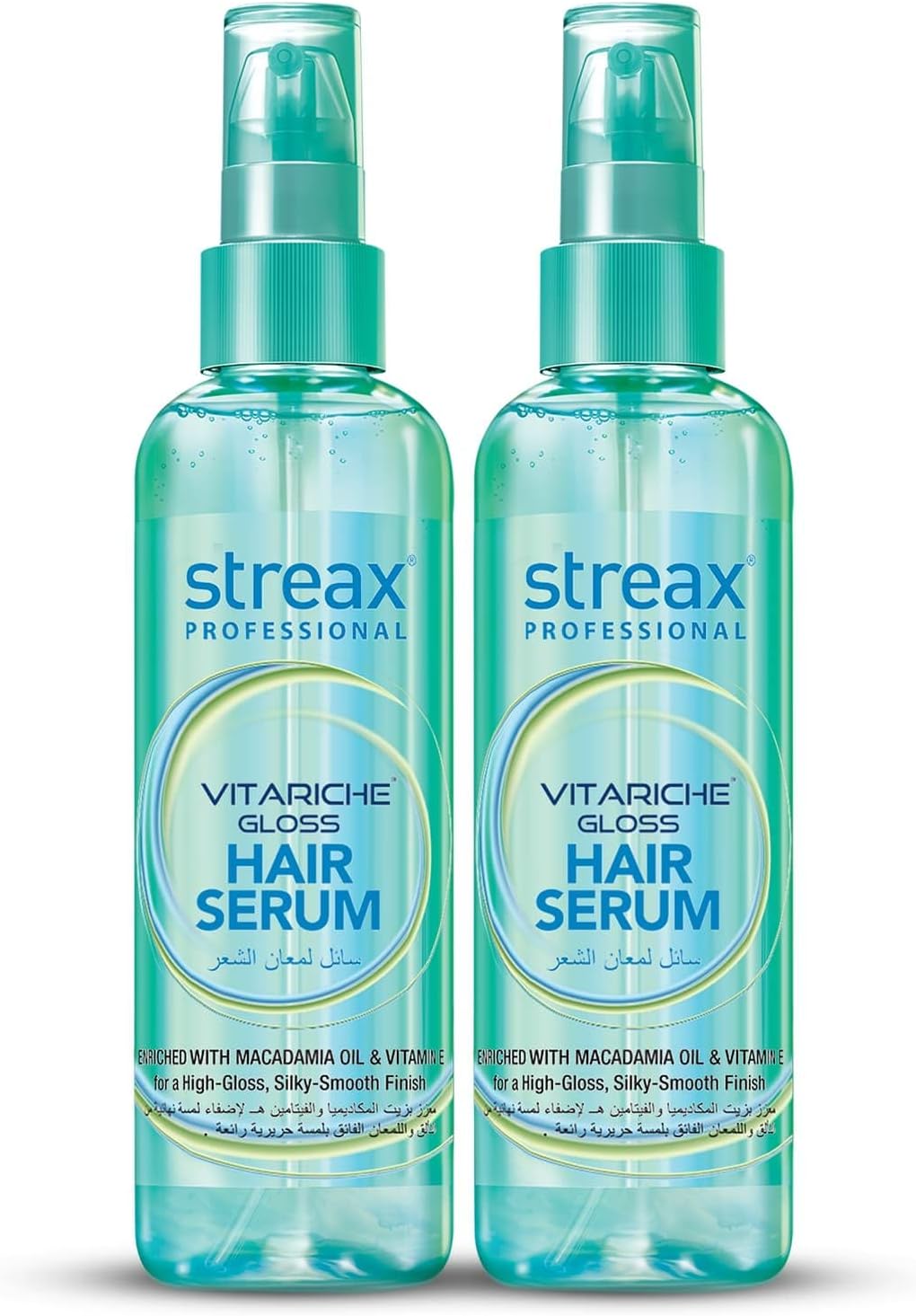 Streax Professional Vitariche Gloss Hair Serum for Women & Men – 100ml, Pack of 2 | Enriched with Macadamia Oil & Vitamin E | For Gorgeous & Shiny Hair | Helps in Everyday Styling | Adds Shine to Hair