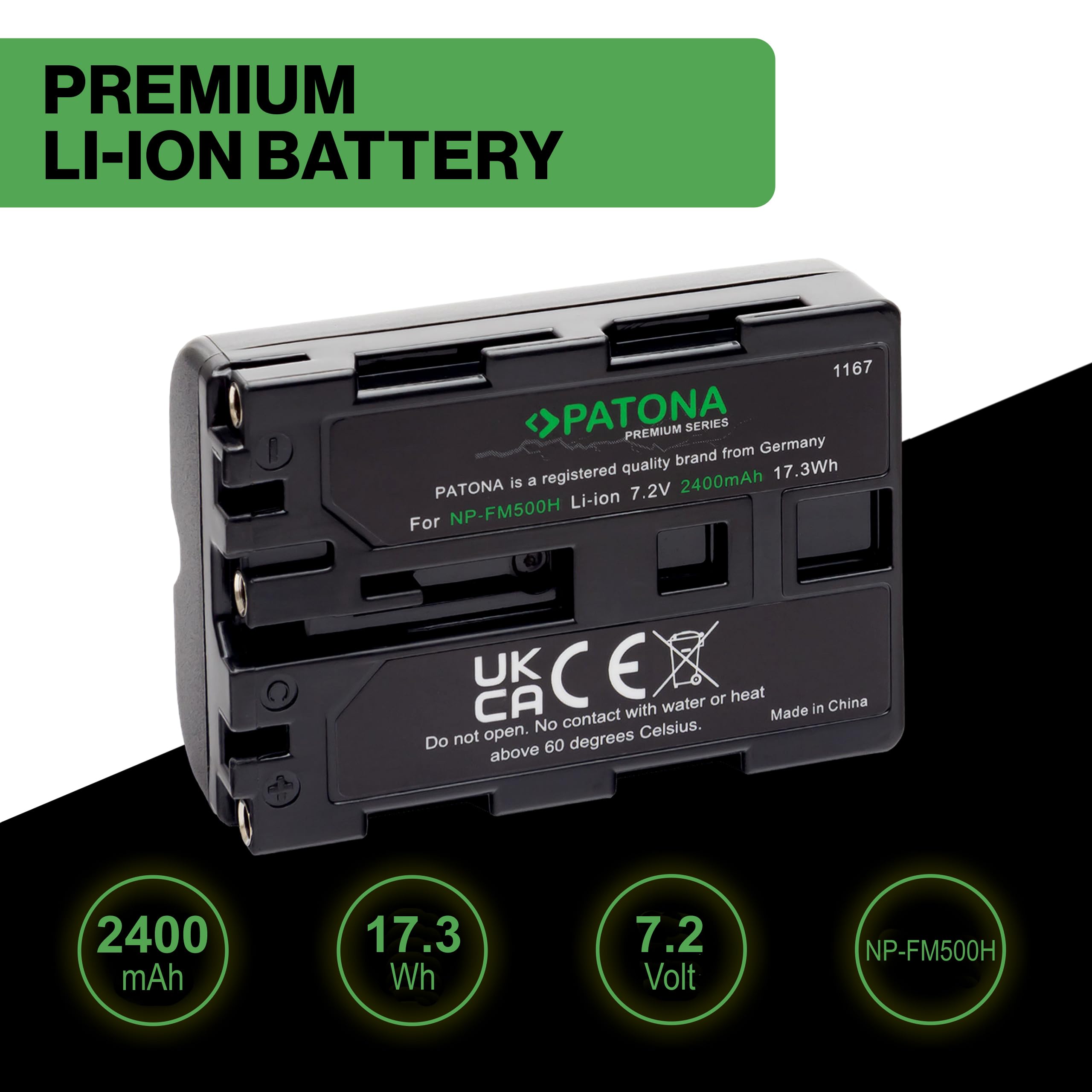PATONA 2X Premium Akumulator do Sony NP-FM500H FM500, 2400mAh 7.2V