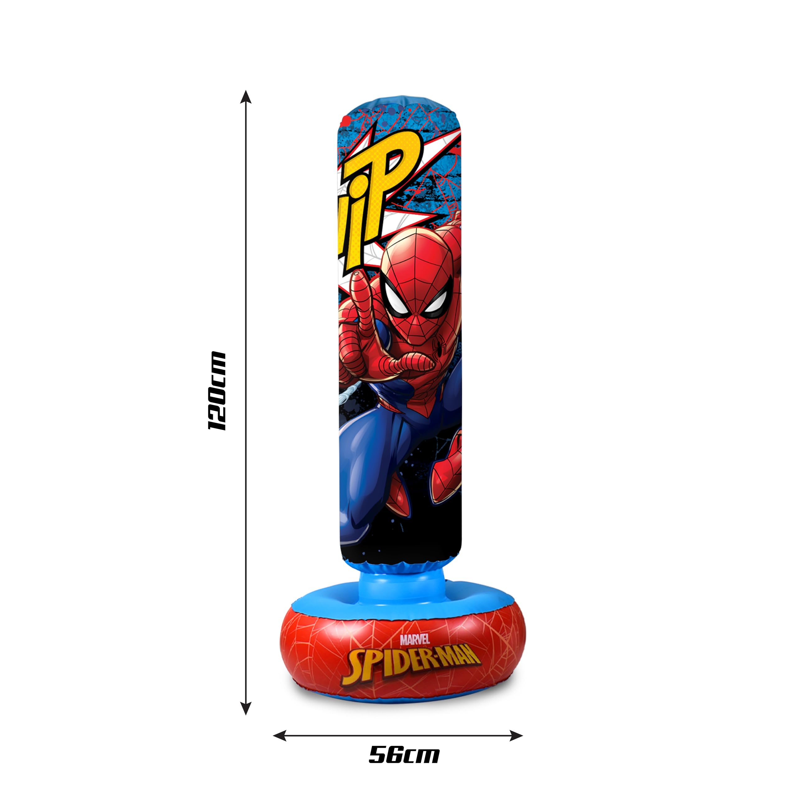 Hy-Pro Bolsa de Boxeo Inflable con Guantes de Boxeo con Licencia Oficial de Spiderman, Bolsa de Boxeo para niños, Juguetes y Regalos de Spiderman, 5+