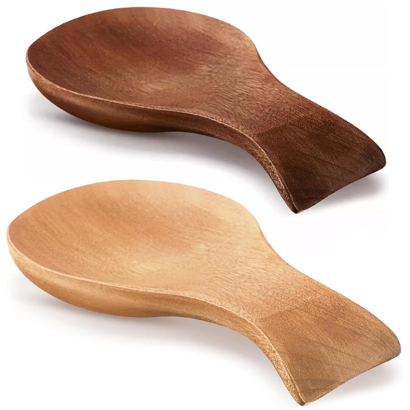 Neptuiby Wooden Spoon Rest Wood Spoon Rest Wooden Holder Natural Bamboo Holder with Anti-Drip Edge for Kitchen Counter Utensil for Spatula Ladle
