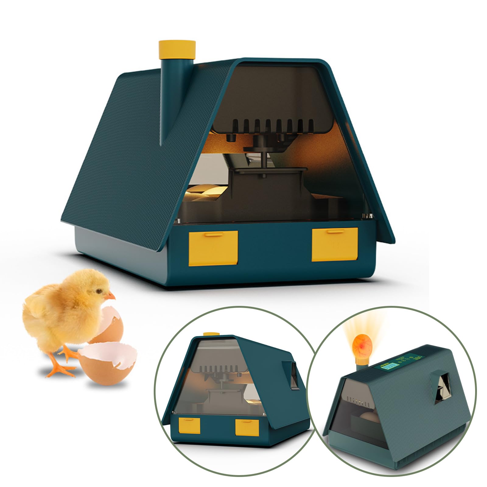 10 Incubadora Automática, Incubadora De Huevo, Rotación Automática De Huevos, Control De Temperatura Y Pantalla De Humedad Con Luz, Mire-Huevos Integrado Para Huevos