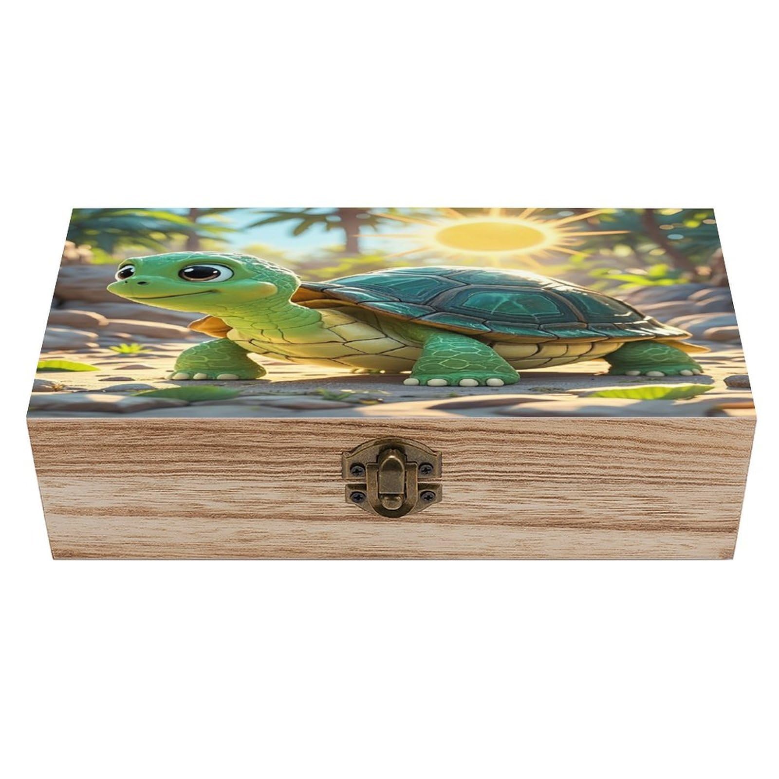 LZQPOEAS Turtle Wooden Box Storage Space to Organize Jewelry in A Beautiful Small Storage Box Decorative Card Boxes Memory Treasure Boxes for Crafts And Photo Storage
