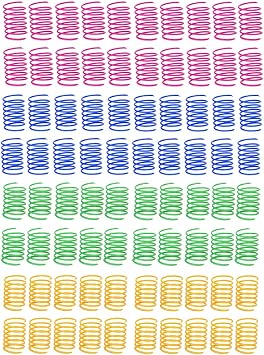 80 Pack Cat Spring Toys, Durable Plastic Coils for Indoor Active - Colorful 1 Inch Spirals Spring Fitness Play for Cat Kitten Pets multicolor-80Pack
