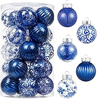 Vista 24 de XmasExp Juego de 8 piezas de adornos de bolas de Navidad - Esferas grandes de plástico transparente inastillable para árbol de Navidad, bolas