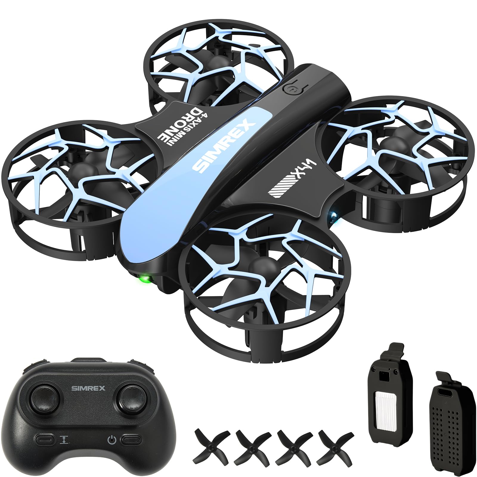 SIMREX Mini Drone for Kids with 360° Flip & LED Lights — RC Quadcopter, Altitude Hold, One Key Takeoff/Landing, 3 Speed Modes, Headless Mode, Toy Gift for Beginners Ages 6+(Blue)