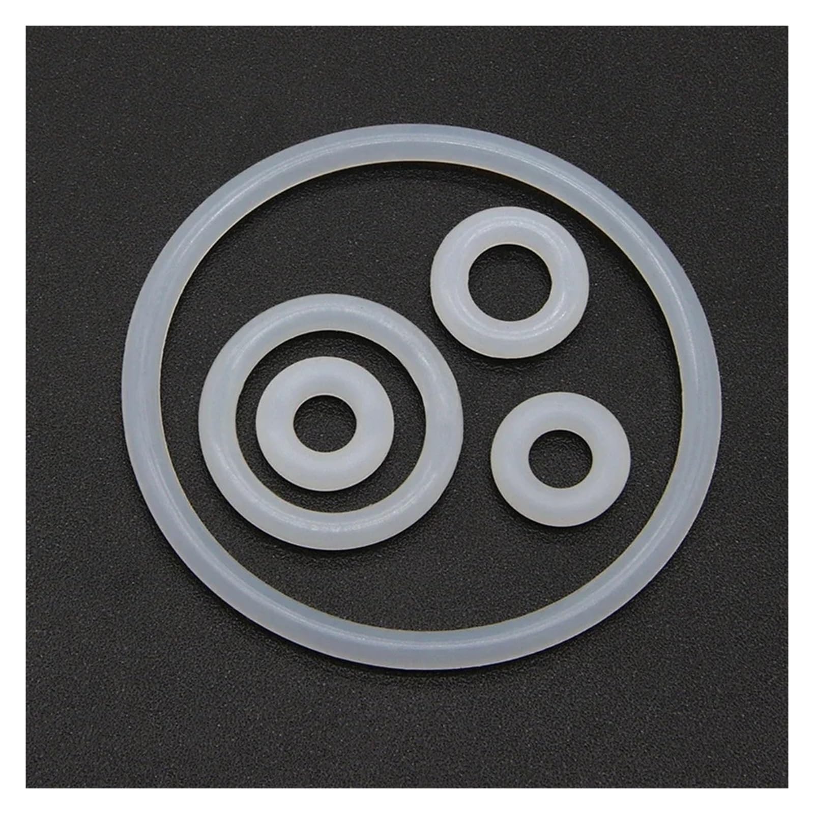 Junta tórica VMQ blanca de grado alimenticio, CS 3,5 mm diámetro exterior, 10~150, arandela impermeable silicona y caucho, paquete 10/50 unidades(OD 125mm ID 118mm)