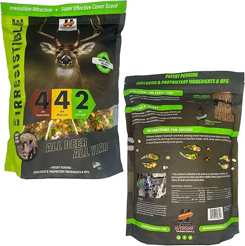 Miniatura 2 de Herron Outdoors 4-4-2 pellets de proteína de manzana dulce, maíz entero y manzana dulce, atractantes de ciervos para ciervos de cola blanca y cebo