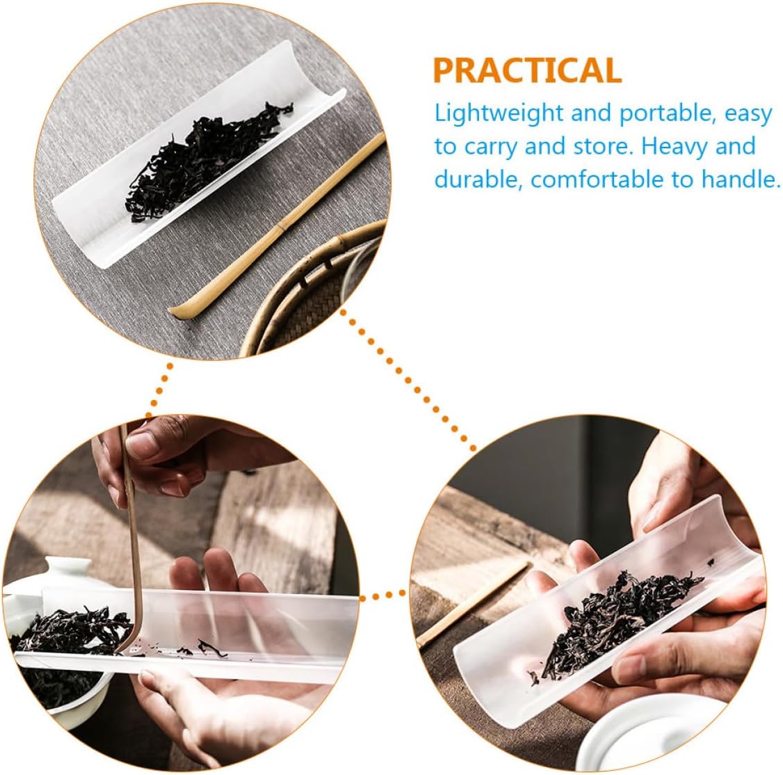 jojofuny Matte Glass Tea Scoop with Wooden Tea Pick for Loose Leaf Measurement at Home