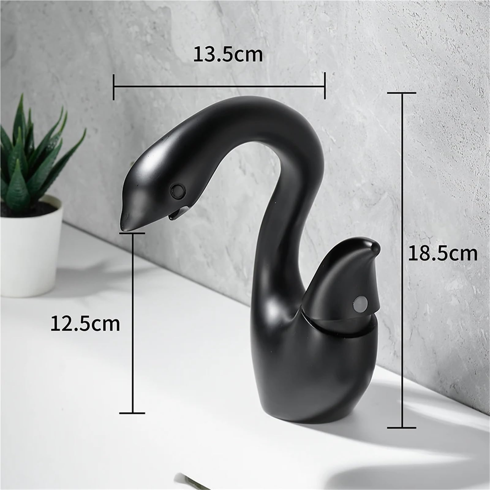 Grifo monomando for lavabo de baño moderno con diseño de cisne, mezclador de agua caliente y fría for encimera.(Color-4)