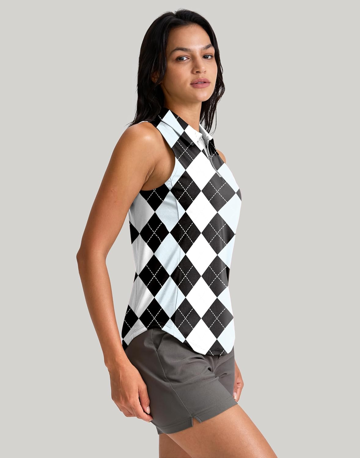 G Gradual Womens Golf Shirt Sleeveless Zip Up Polo Shirts for Women Collared Lightweight Tennis Athletic Tank Top