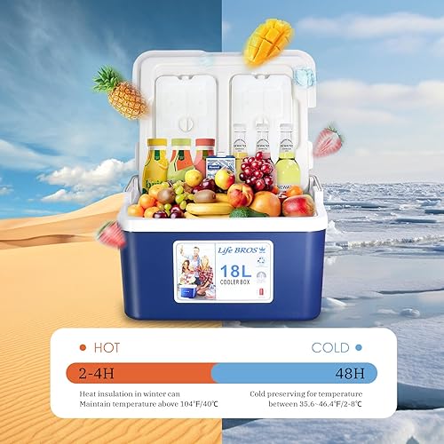 Miniatura 6 de Refrigerador portátil aislado de 11 cuartos de galón, a prueba de fugas, hielera dura con bolsa de hielo extra para barbacoa, camping, pincnic