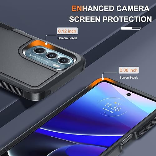 Miniatura 5 de Motorola Moto G Stylus 5G 2022 Funda con protector de pantalla de vidrio templado, resistente, a prueba de golpes, funda protectora de cuerpo