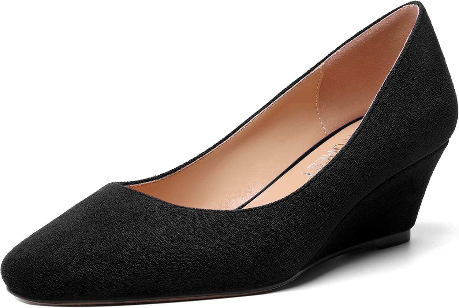 SHOWFOREST Womens Wedge Pumps - Casual Suede Comfort