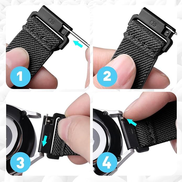 3 Paq Correas Nylon Elásticas 22mm para Spade Co Health Smartwatch 4 miniatura 8