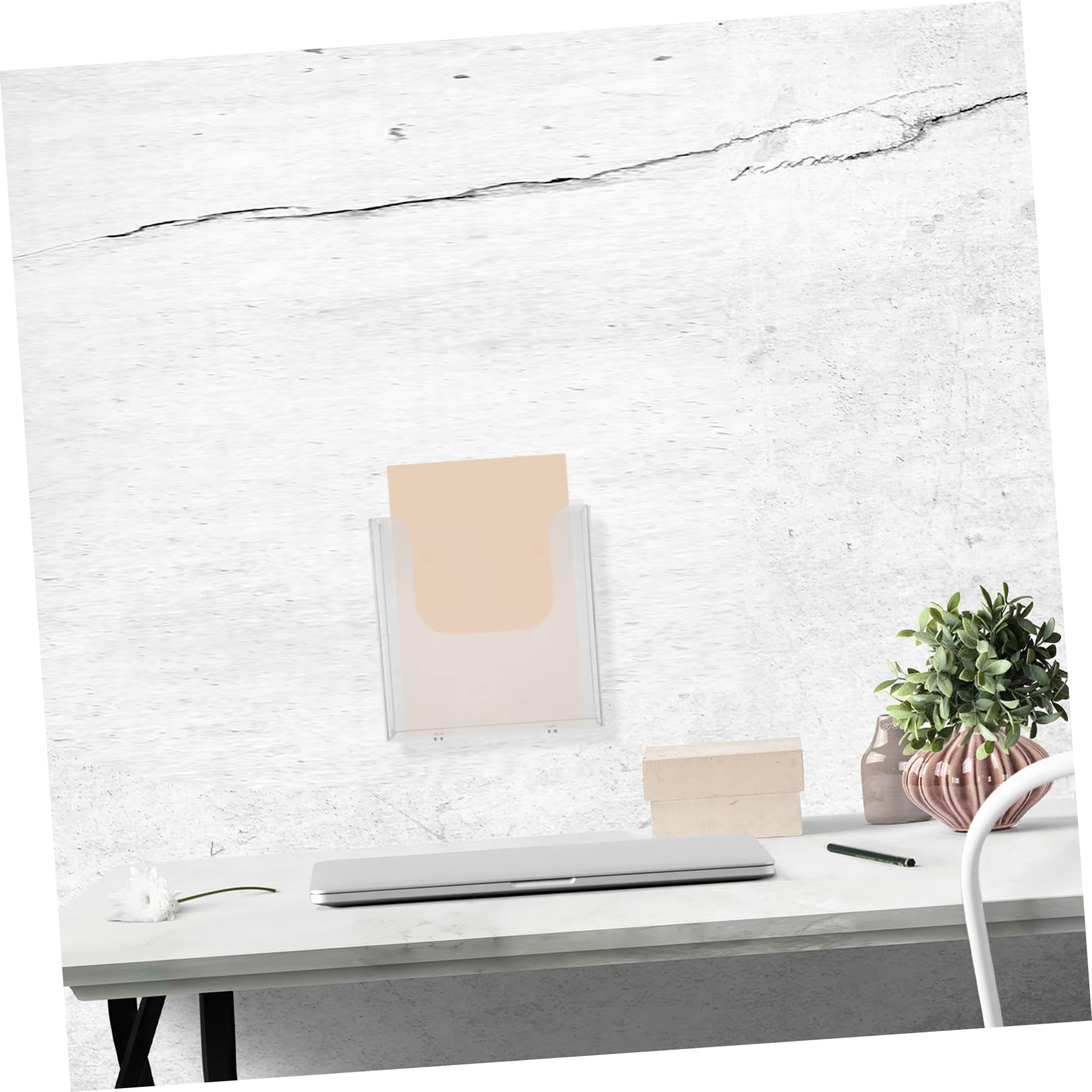 DOITOOL Boîte de Rangement de Bureau en Plastique Design Moderne et Trous pour Organiser Documents, Robuste Usage Bureau