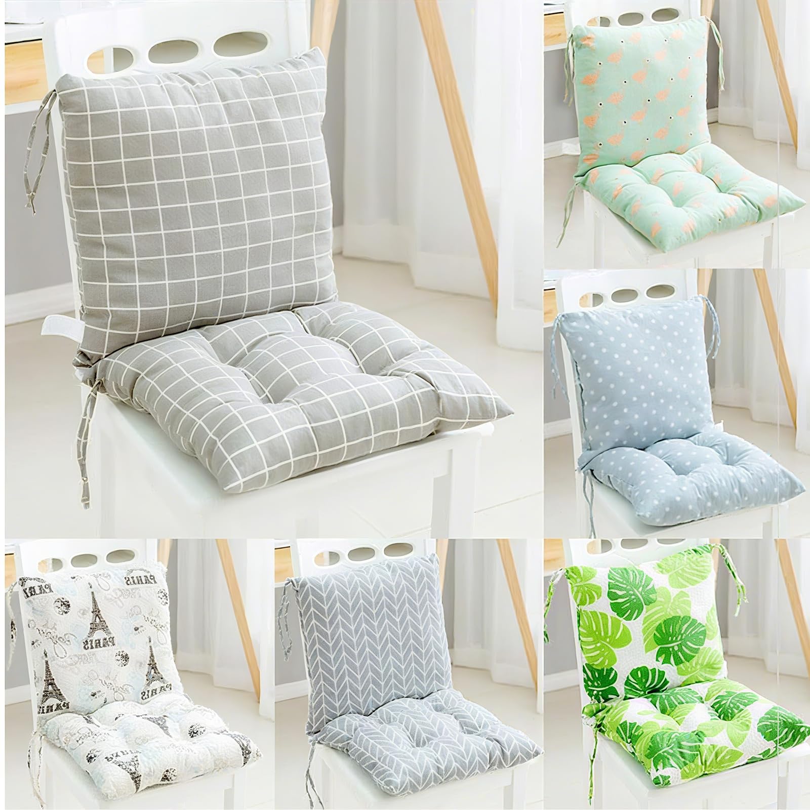Générique Lot de 2 Coussins de Chaise avec Dossier, Coussin d'assise et Coussin de Dossier 40x80 cm - extérieur et intérieur (M)