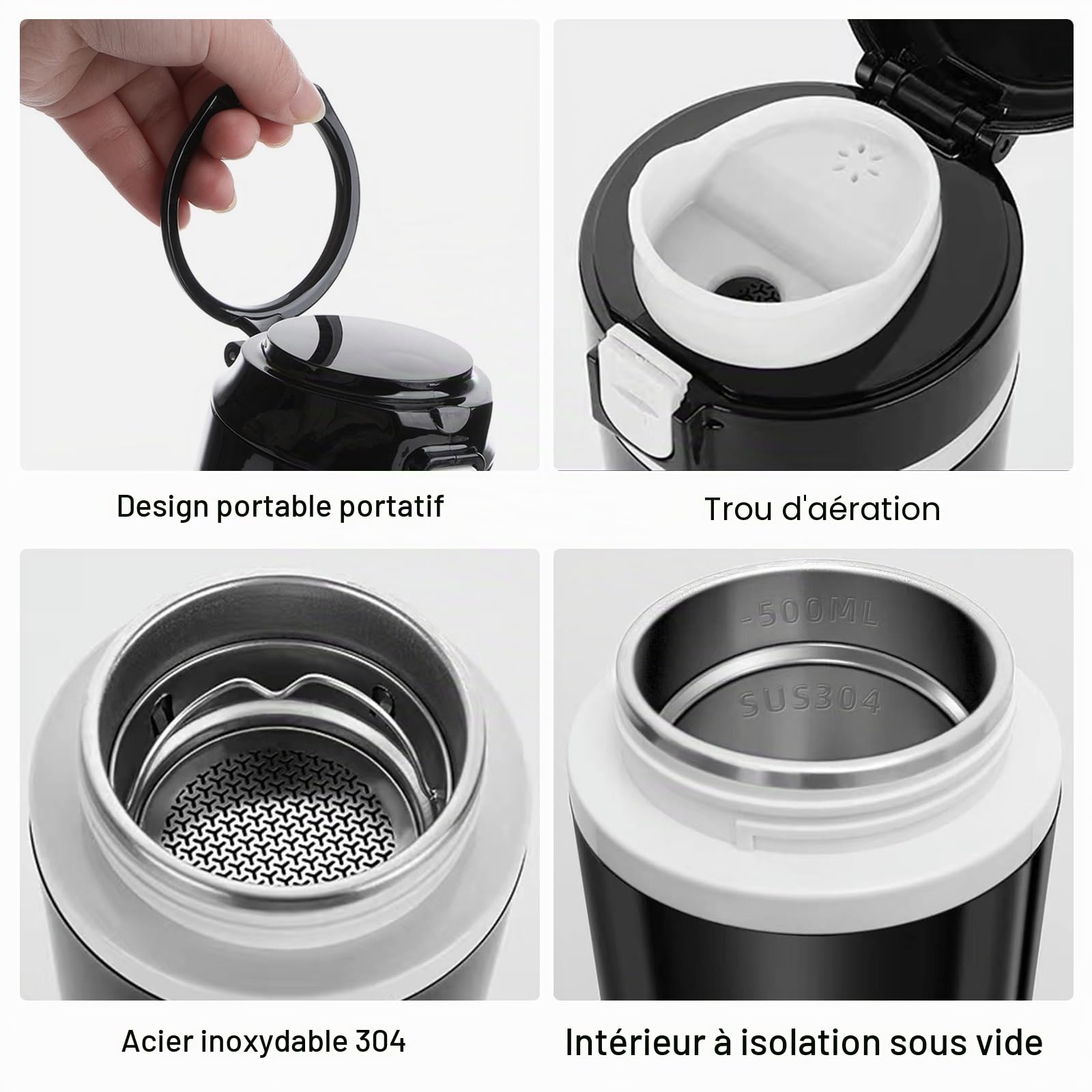 Bouilloire électrique de voyage pour voiture, DC 12 V/24 V, bouilloire de voyage, petite bouilloire avec écran LCD, tasse chauffante en acier inoxydable avec contrôle de la température pour camion