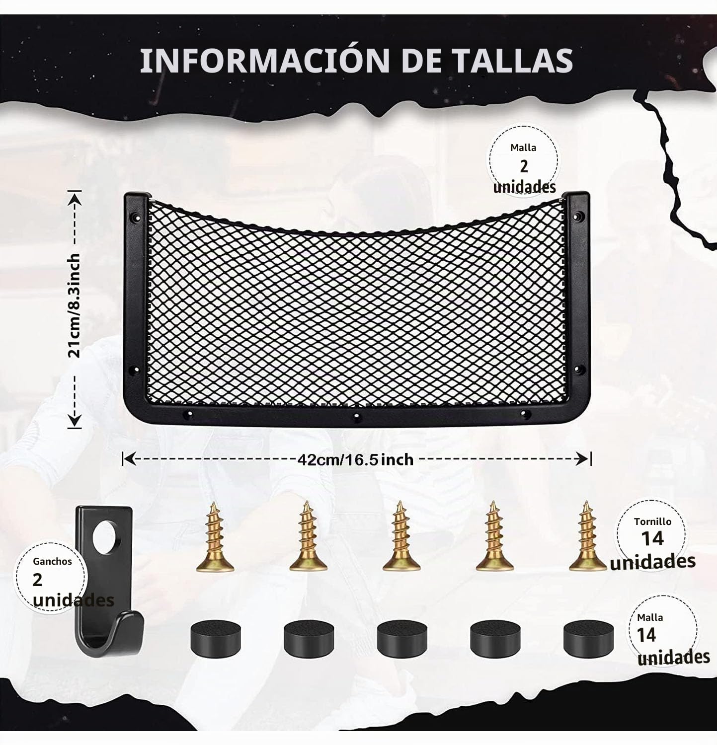 EINESIN Red Almacenamiento Caravana de Abs/Coche, Organizador para Almacenamiento, Multifuncional Red Maletero de Coche Asiento para Equipaje, Autocaravanas, Barcos, Hogar