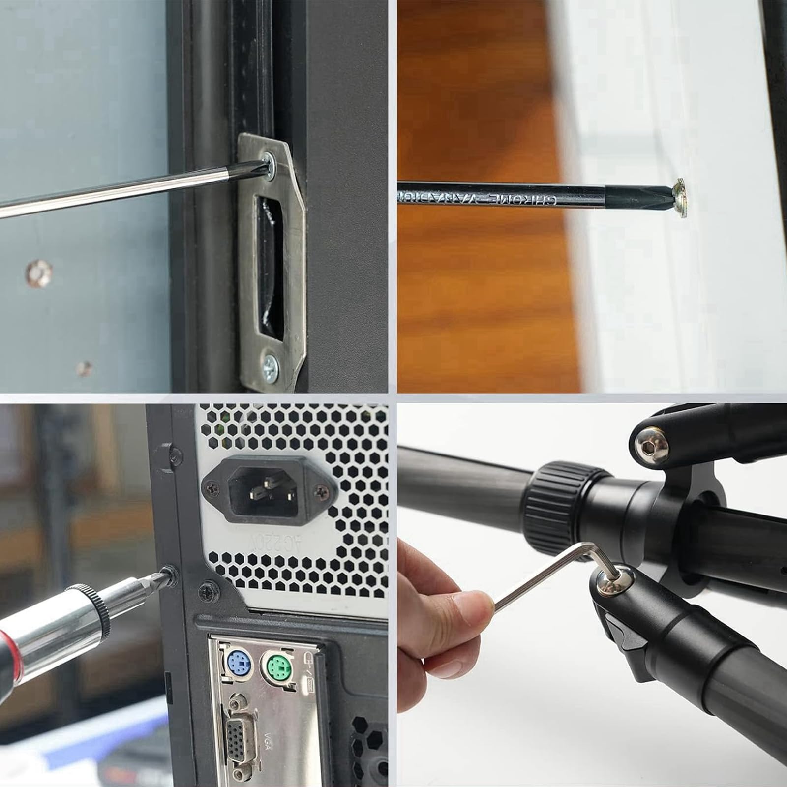 Juego de destornilladores magnéticos de 118 piezas, con carraca y soporte de pared, juego de destornilladores de precisión para electrónica, coche, hogar, juego de puntas CR-V con almacenamiento