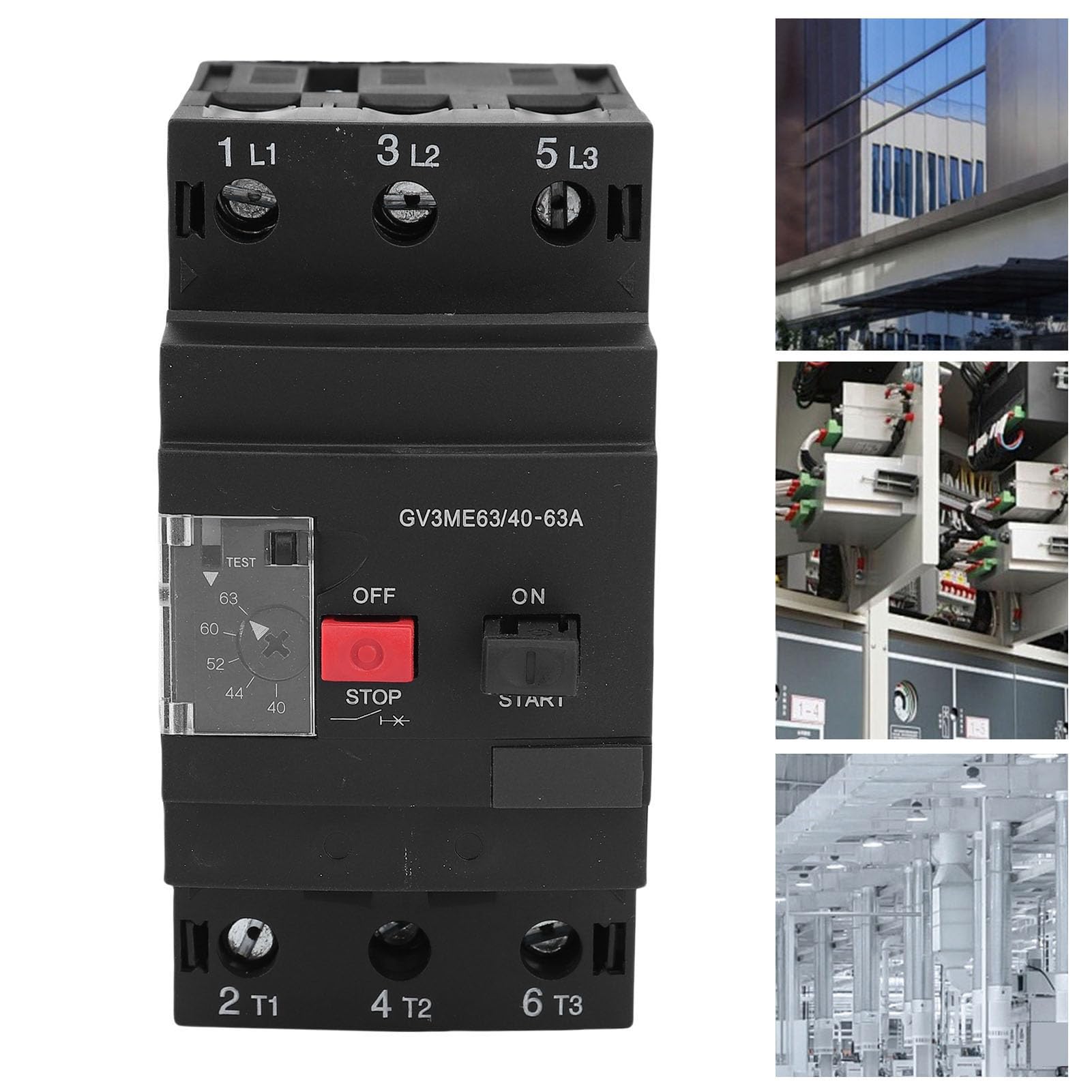ASHATA Protector de Sobrecarga de Motor Flexible con Alta Confiabilidad para Uso Doméstico e Industrial Montaje en Riel de 35 Mm