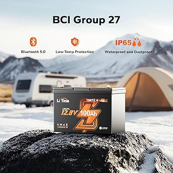 Amazon.com: LiTime 12V 100Ah Group 27 Bluetooth LiFePO4