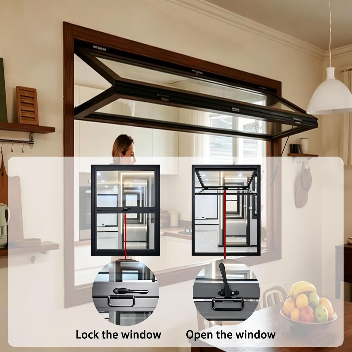 Folding Window for Food Trucks, 20/24/26/28/32/34/36/38/40in Aluminum Concession with Flush Mount, Customizable Sliding Service for Restaurants(28x28in/71.1x71.1cm)