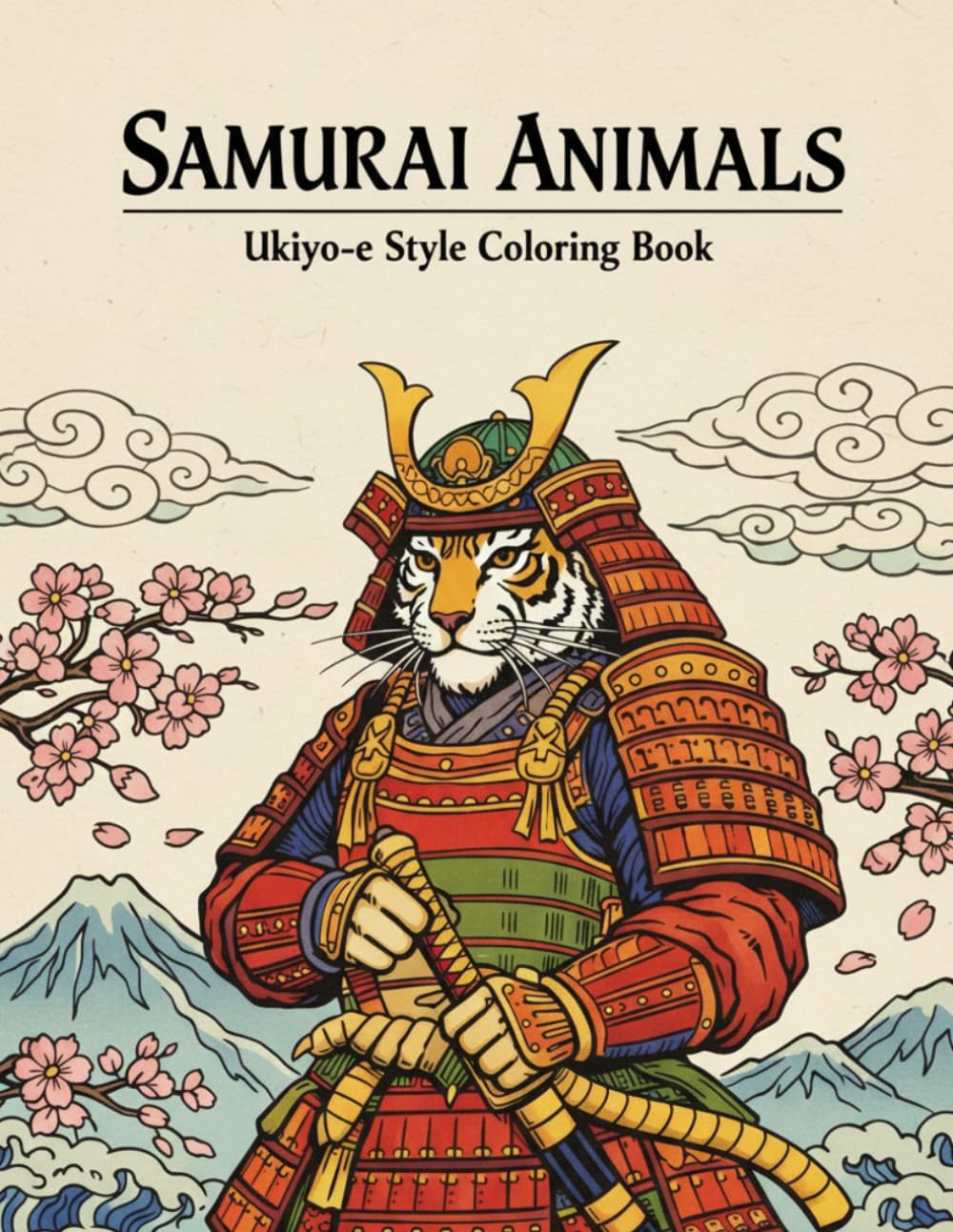 Samurai Animals Coloring Book: Ukiyo-e Style Japanese Art Coloring Book for Adults and Teens