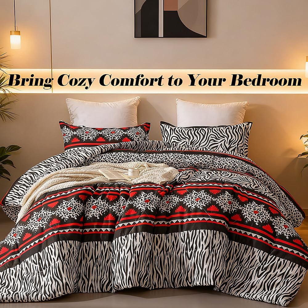 Shatex Twin Comforter Set 2 Pieces – Boho Soft Microfiber Bedding with Comforter and Pillow Sham, Multi-Color Floral, All Season