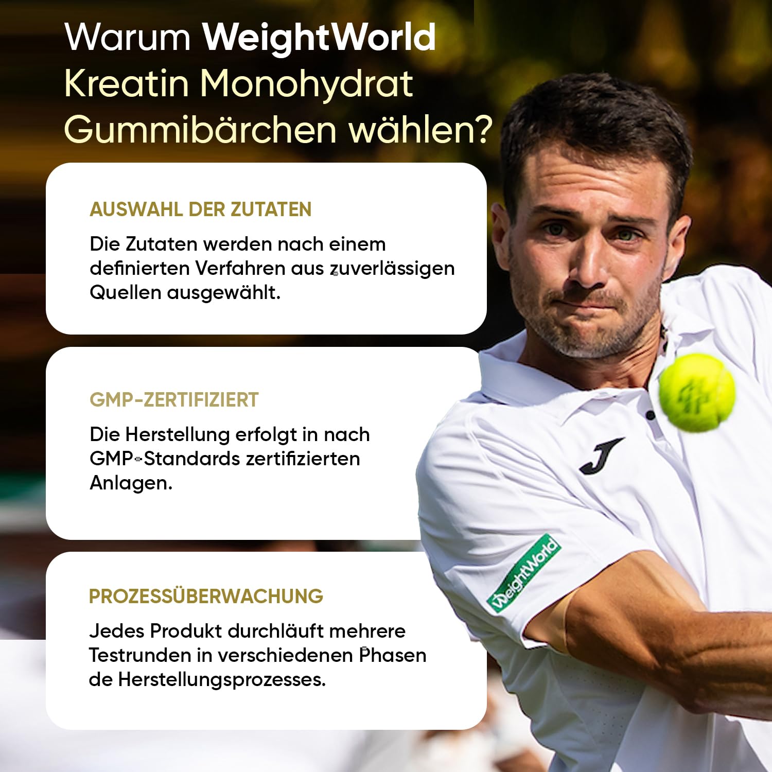 Creatin Monohydrat Gummibärchen - 5000 mg Kreatine pro Portion - 90 Gummibärchen Ohne Zucker - Leckere Kreatin Gummies mit Zitronengeschmack - Ohne Gentechnik - Vegane Gummies - WeightWorld
