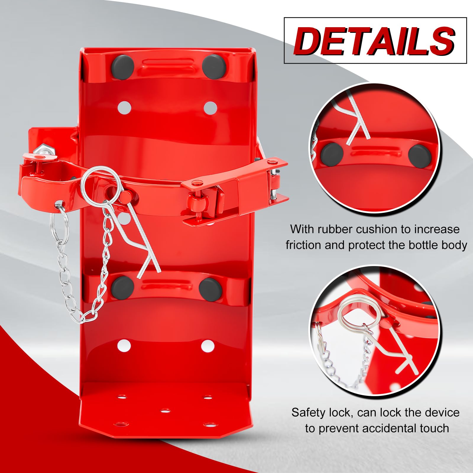 Zonon Heavy Duty Fire Extinguisher Mount Bracket Metal Fire FE-5 2 Red - View #7