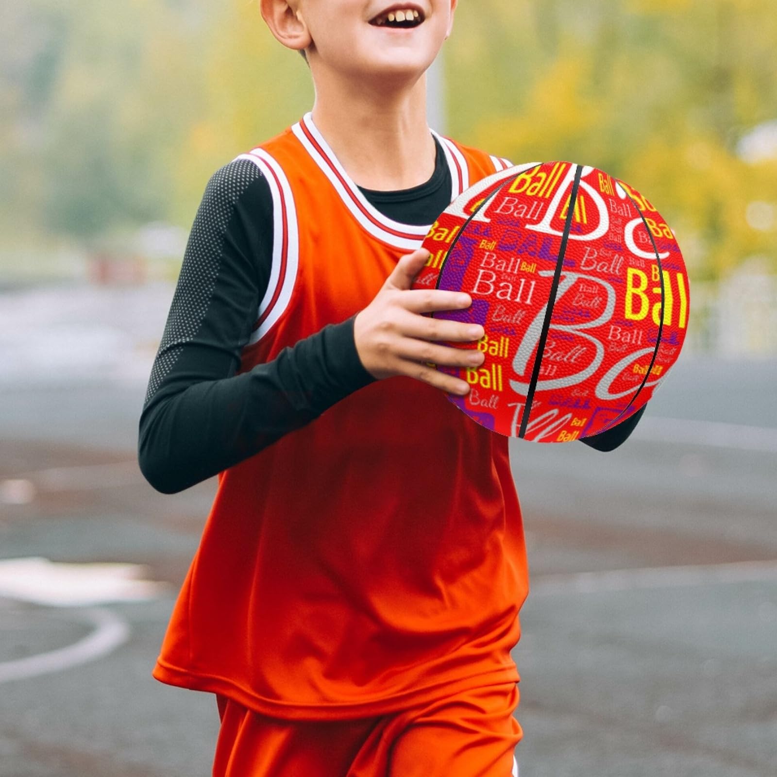 Ballon de Basket Personnalisé Décoratif, Ballon de Basket Taille 5/7, Adapté à Une Utilisation en intérieur/extérieur, pour Les équipes (Impression intégrale)