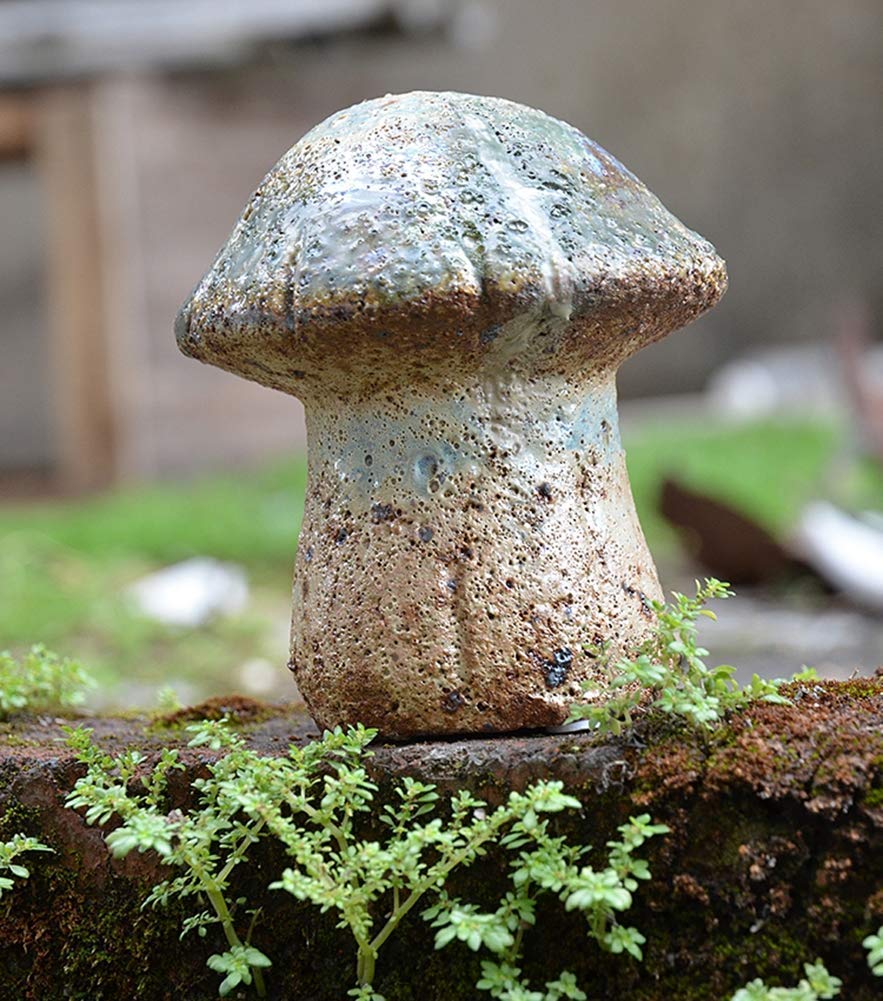 Lot De 6 Champignons Colorés En Céramique Pour Jardin Féérique (4 Couleurs 6 Pièces) - Décoration De Pot De Fleurs Pour Maison De - Jardin