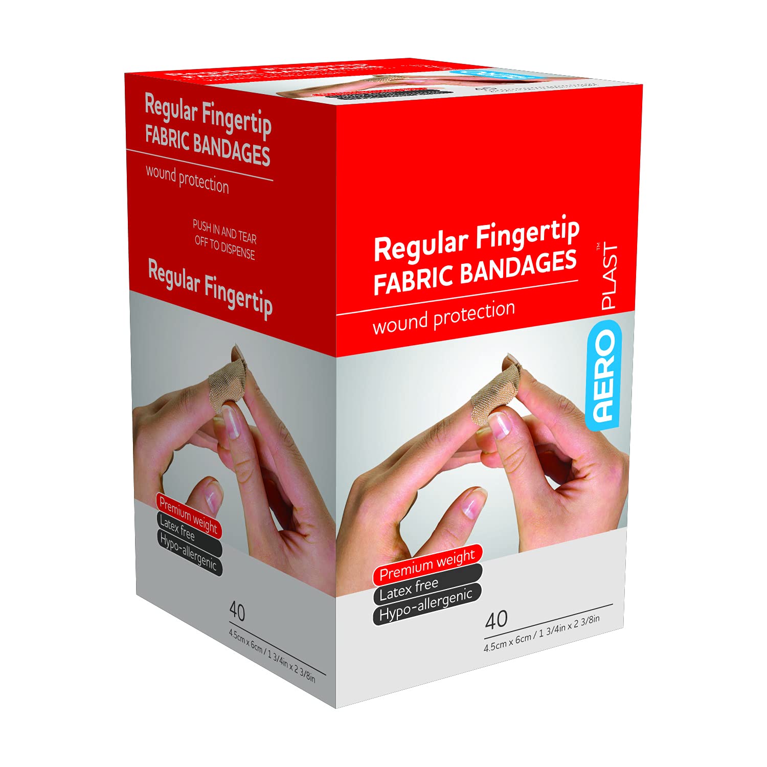 Aero Healthcare AFP430 AEROPLAST Fabric Fingertip Bandages 40/Box, Pack of 1