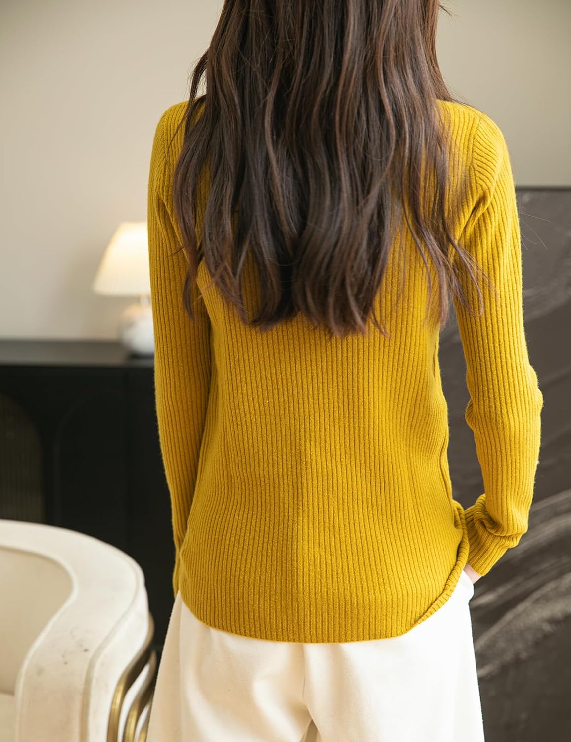 Chanyarn Women's 100% Merino Wool Turtleneck Sweater 2025 Fall Winter Long Sleeve Warm Soft Ribbed Knit Pullover Sweater - Image 6