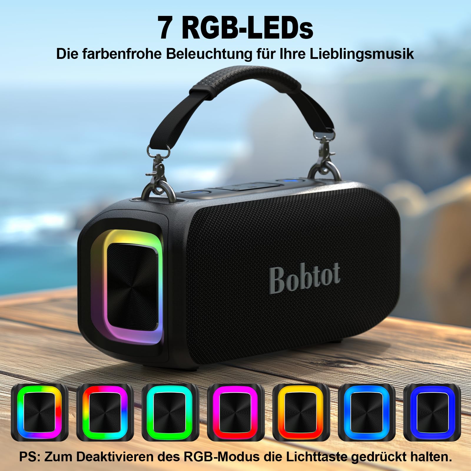 Tragbarer Karaoke-Lautsprecher für Erwachsene, kompakte Gesangsmaschine mit kabellosem Mikrofon, Bluetooth-Lautsprecher mit sattem Bass, magischem Klang und LED-Beleuchtung